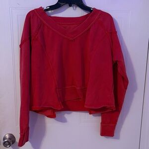 Red V-Neck Top